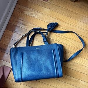 Kate Spade Blue Shoulder Bag with Structured Design